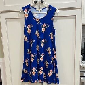 Wishful Park Blue Floral Juniors Dress
